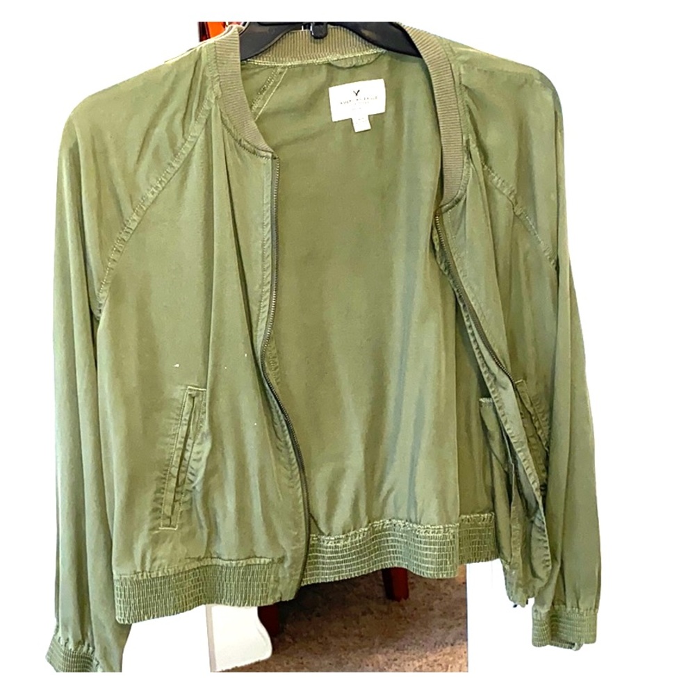 Green American Eagle Bomber Jacket LIGHTLY WORN